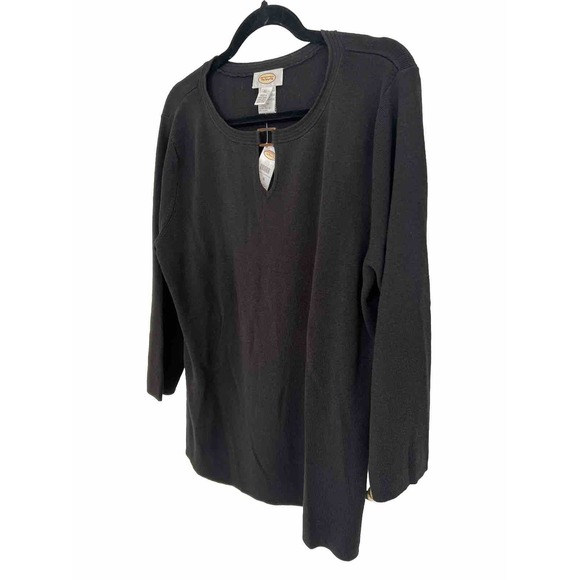 Talbots Black Keyhole Top XL Buckle Detail Robbed Capsule Wardrobe Career $78 - Picture 8 of 16